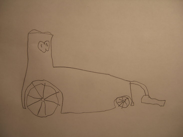 Bil med �jne tegnet af frida